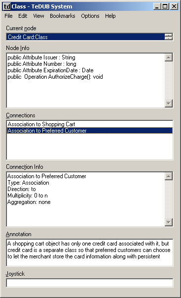 An image of the user interface: it is very simple, with a normal menu bar (File et cetera) and a few text boxes and lists.